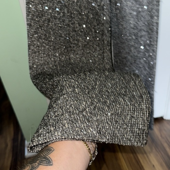 J.Mclaughlin Grey/Silver Carter Sequin Wide Leg Trousers Slacks Pants Size 0 - Picture 5 of 12